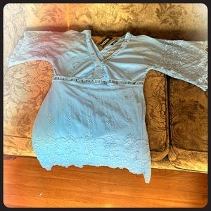 Blue lace all over dress